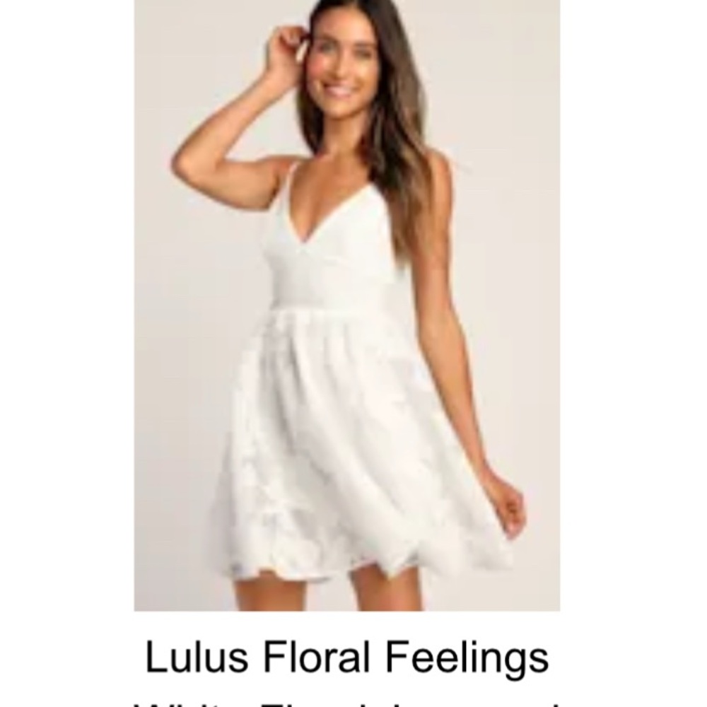Lulu's Floral Feelings White Mini Dress